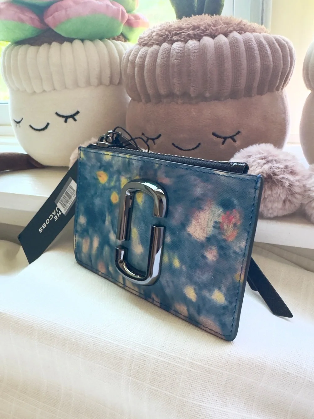 NWT 🌌 Marc Jacobs The Snapshot Logo Top Zip Blue Multi Card Wallet